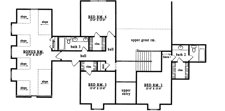 Upper/Second Floor Plan: 75-496