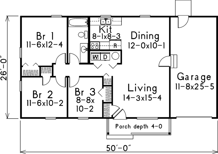 House Plans 3 Bedroom 1 Bathroom - mangaziez