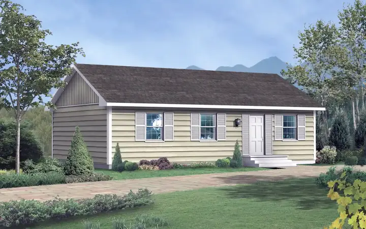 Traditional house plans 77-110 - front exterior, 1,000 sq ft, 3 bed, 1 bath house plans | Monster House Plans