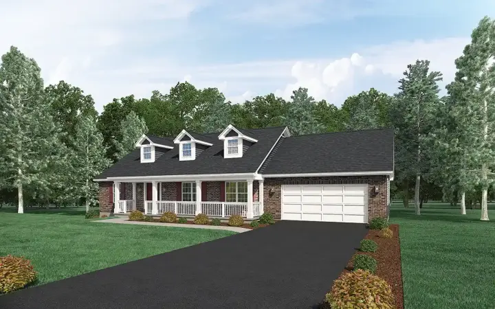 Country house plans 77-123 - front exterior, 1,400 sq ft, 3 bed, 2 bath house plans | Monster House Plans