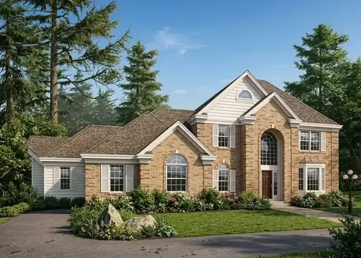 Traditional house plans 77-131 - front exterior, 2,624 sq ft, 4 bed, 2 bath house plans | Monster House Plans