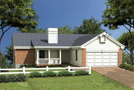 Traditional house plans 77-143 - front exterior, 1,882 sq ft, 4 bed, 2 bath house plans | Monster House Plans