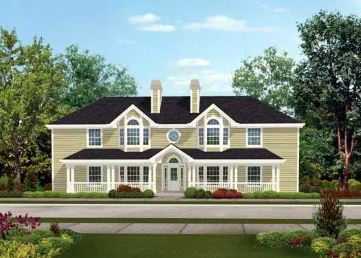 Traditional house plans 77-146 - front exterior, 2,840 sq ft, 4 bed, 4 bath house plans | Monster House Plans