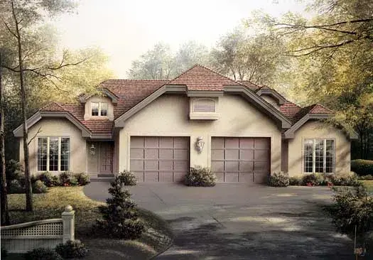 European house plans 77-150 - front exterior, 1,992 sq ft, 4 bed, 4 bath house plans | Monster House Plans