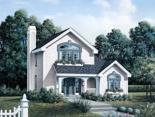 Country house plans 77-157 - front exterior, 1,294 sq ft, 2 bed, 1 bath house plans | Monster House Plans