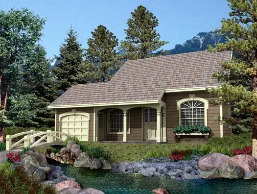 Traditional house plans 77-161 - front exterior, 1,330 sq ft, 4 bed, 2 bath house plans | Monster House Plans