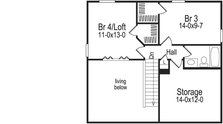 Upper/Second Floor Plan: 77-161
