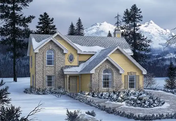 Traditional house plans 77-166 - front exterior, 1,700 sq ft, 4 bed, 2 bath house plans | Monster House Plans