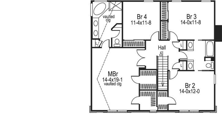 Upper/Second Floor Plan: 77-172