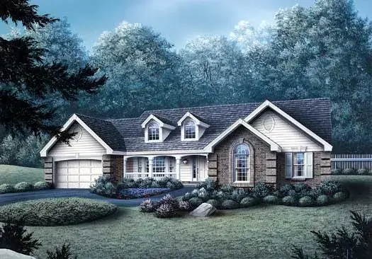 Southern house plans 77-174 - front exterior, 1,971 sq ft, 4 bed, 2 bath house plans | Monster House Plans