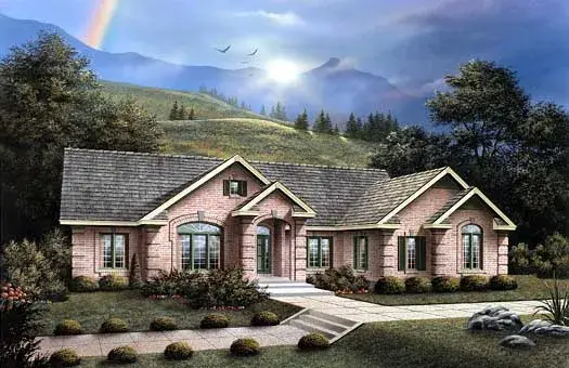 Traditional house plans 77-175 - front exterior, 2,723 sq ft, 3 bed, 2 bath house plans | Monster House Plans