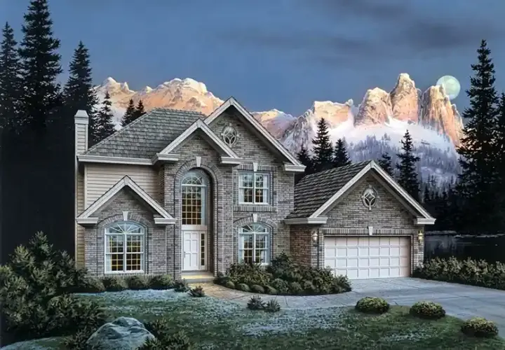 Traditional house plans 77-176 - front exterior, 2,614 sq ft, 4 bed, 2 bath house plans | Monster House Plans