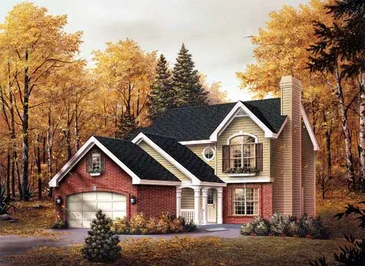 Traditional house plans 77-179 - front exterior, 1,575 sq ft, 3 bed, 2 bath house plans | Monster House Plans