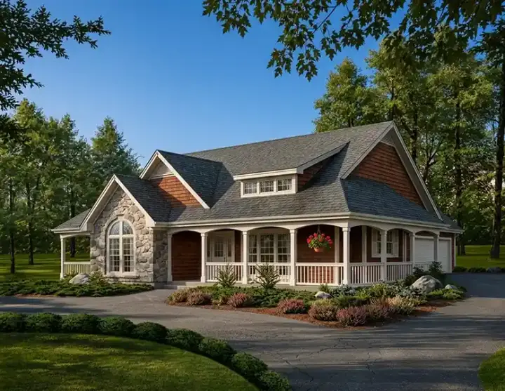 Country house plans 77-180 - front exterior, 2,029 sq ft, 3 bed, 2 bath house plans | Monster House Plans