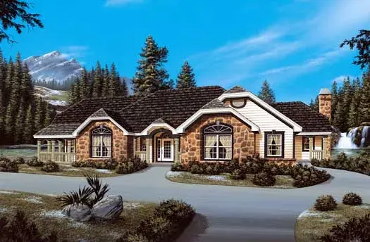 Traditional house plans 77-181 - front exterior, 3,133 sq ft, 3 bed, 2 bath house plans | Monster House Plans
