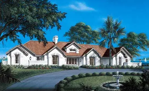 Sunbelt house plans 77-183 - front exterior, 4,863 sq ft, 4 bed, 3 bath house plans | Monster House Plans