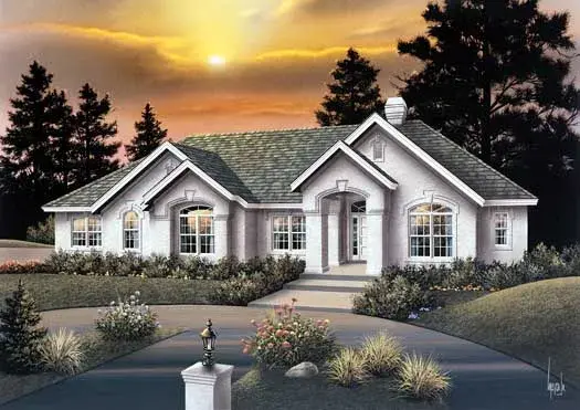 Sunbelt house plans 77-191 - front exterior, 3,342 sq ft, 4 bed, 3 bath house plans | Monster House Plans