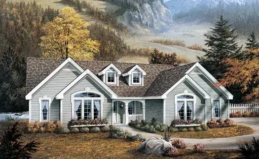 Country house plans 77-192 - front exterior, 1,761 sq ft, 4 bed, 2 bath house plans | Monster House Plans
