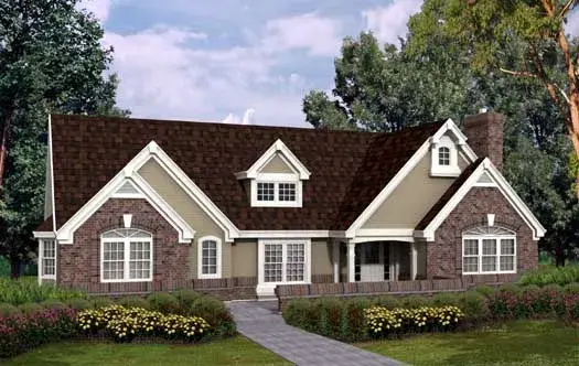 European house plans 77-194 - front exterior, 2,913 sq ft, 3 bed, 2 bath house plans | Monster House Plans