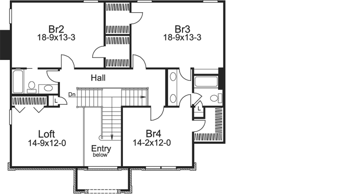 Upper/Second Floor Plan: 77-196