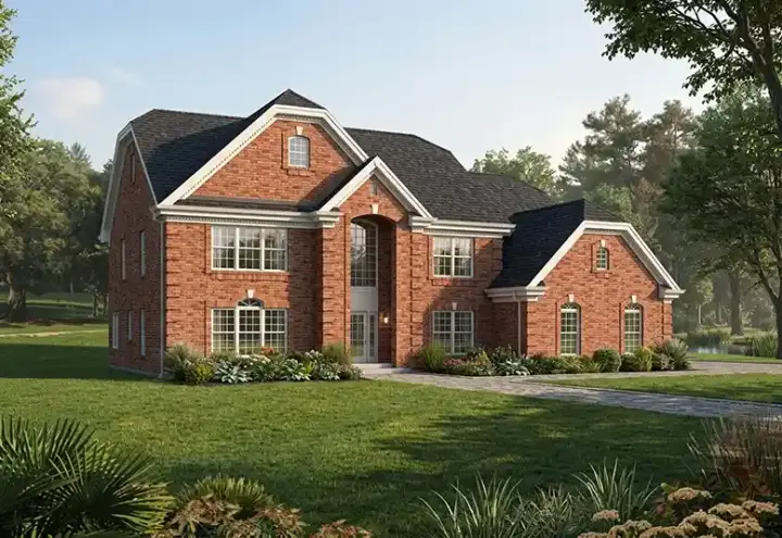 European house plans 77-199 - front exterior, 4,269 sq ft, 6 bed, 4 bath house plans | Monster House Plans
