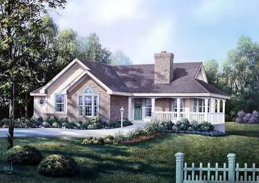 Country house plans 77-200 - front exterior, 2,194 sq ft, 3 bed, 2 bath house plans | Monster House Plans