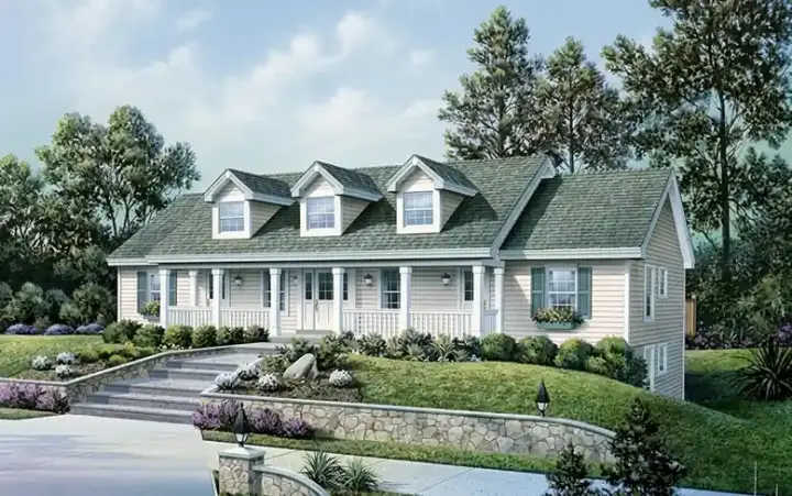 Country house plans 77-217 - front exterior, 2,901 sq ft, 5 bed, 5 bath house plans | Monster House Plans