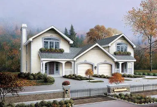 Traditional house plans 77-219 - front exterior, 2,408 sq ft, 4 bed, 2 bath house plans | Monster House Plans