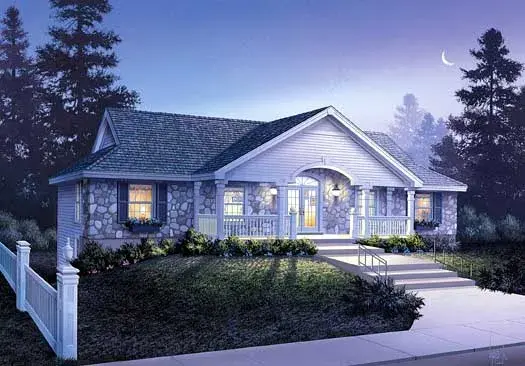 Contemporary house plans 77-221 - front exterior, 2,986 sq ft, 6 bed, 4 bath house plans | Monster House Plans