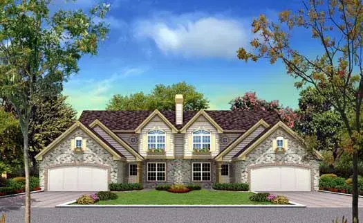 European house plans 77-222 - front exterior, 3,258 sq ft, 6 bed, 4 bath house plans | Monster House Plans