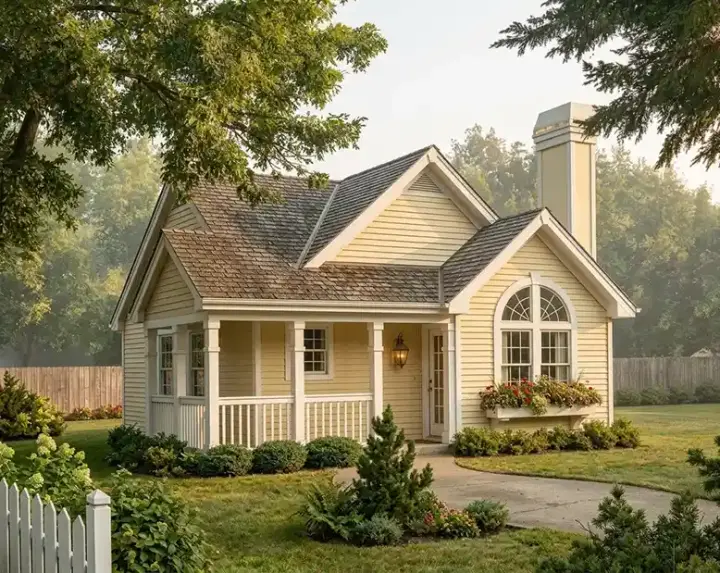 Cottage house plans 77-230 - front exterior, 1,084 sq ft, 2 bed, 2 bath house plans | Monster House Plans