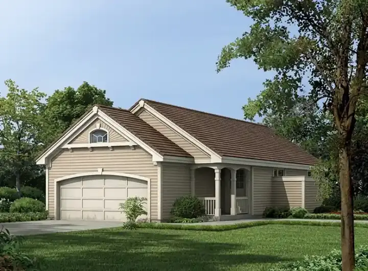Traditional house plans 77-233 - front exterior, 983 sq ft, 3 bed, 2 bath house plans | Monster House Plans