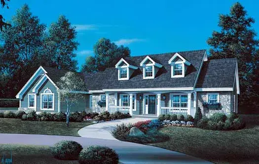 Country house plans 77-243 - front exterior, 1,991 sq ft, 3 bed, 3 bath house plans | Monster House Plans