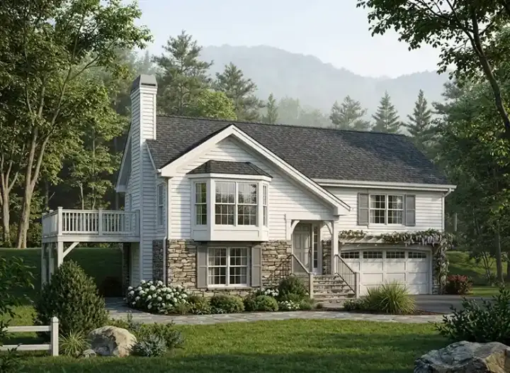 Traditional house plans 77-254 - front exterior, 2,080 sq ft, 4 bed, 3 bath house plans | Monster House Plans