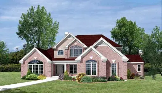 European house plans 77-257 - front exterior, 3,888 sq ft, 4 bed, 3 bath house plans | Monster House Plans