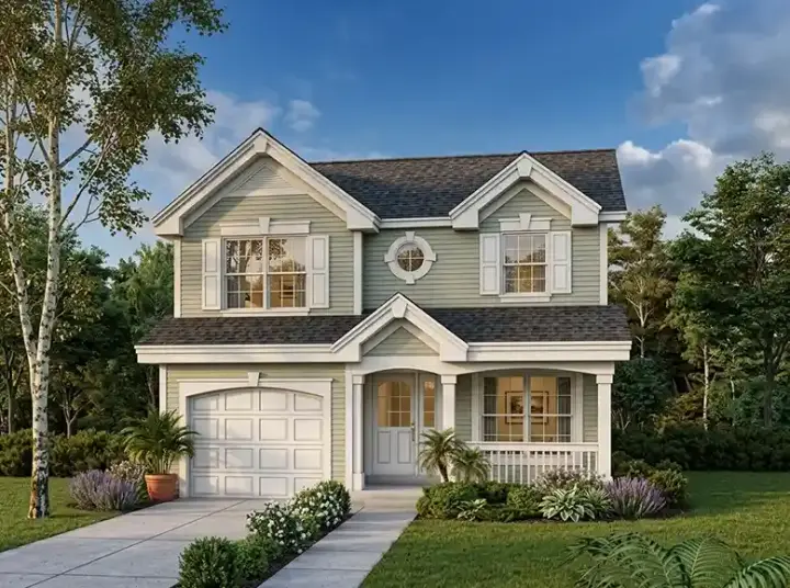 Traditional house plans 77-273 - front exterior, 1,167 sq ft, 2 bed, 2 bath house plans | Monster House Plans