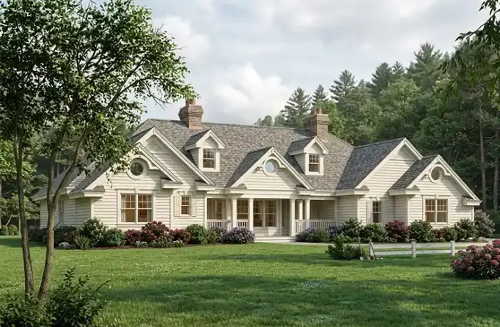 Southern house plans 77-275 - front exterior, 2,420 sq ft, 4 bed, 3 bath house plans | Monster House Plans
