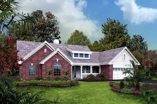 Country house plans 77-282 - front exterior, 1,599 sq ft, 4 bed, 2 bath house plans | Monster House Plans