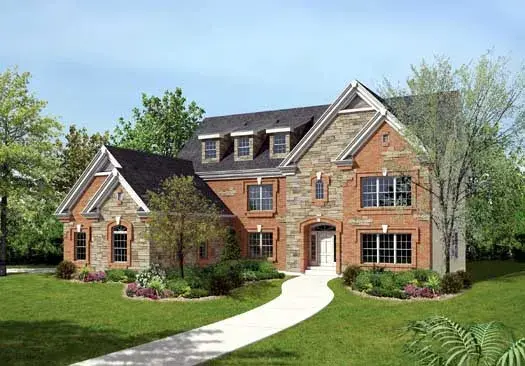 European house plans 77-283 - front exterior, 3,974 sq ft, 4 bed, 3 bath house plans | Monster House Plans