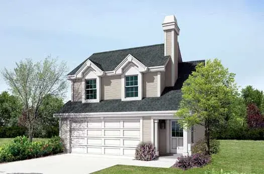 Traditional house plans 77-284 - front exterior, 615 sq ft, 1 bed, 1 bath house plans | Monster House Plans