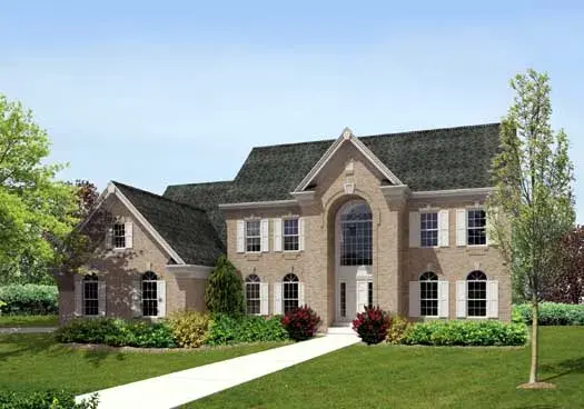 Southern Colonial house plans 77-285 - front exterior, 4,597 sq ft, 4 bed, 4 bath house plans | Monster House Plans
