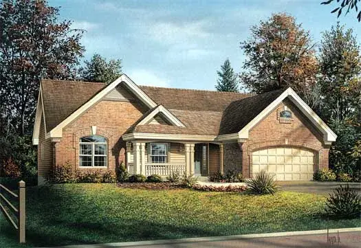 Traditional house plans 77-289 - front exterior, 1,741 sq ft, 4 bed, 2 bath house plans | Monster House Plans