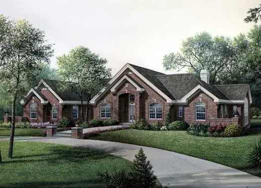 Traditional house plans 77-290 - front exterior, 3,233 sq ft, 3 bed, 2 bath house plans | Monster House Plans