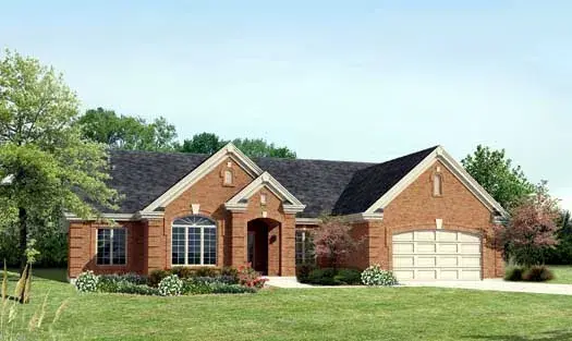 European house plans 77-295 - front exterior, 2,154 sq ft, 4 bed, 2 bath house plans | Monster House Plans