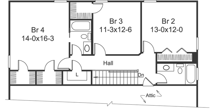 Upper/Second Floor Plan: 77-298