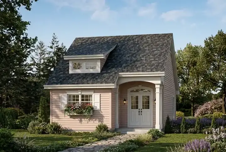 Bungalow house plans 77-300 - front exterior, 882 sq ft, 2 bed, 1 bath house plans | Monster House Plans