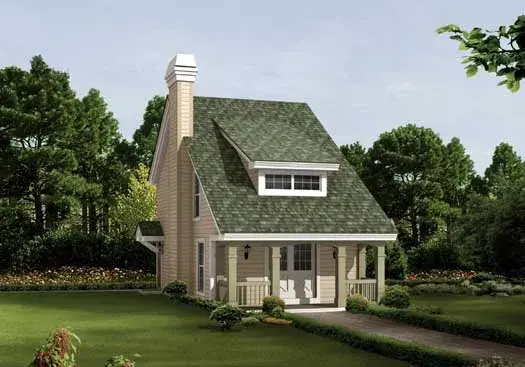 Bungalow house plans 77-304 - front exterior, 1,131 sq ft, 2 bed, 1 bath house plans | Monster House Plans