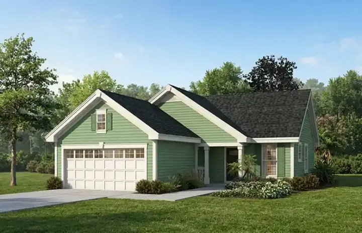 Traditional house plans 77-306 - front exterior, 1,140 sq ft, 3 bed, 2 bath house plans | Monster House Plans