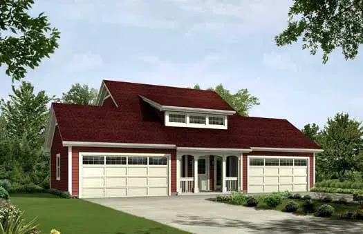 Bungalow house plans 77-319 - front exterior, 1,026 sq ft, 1 bed, 1 bath house plans | Monster House Plans