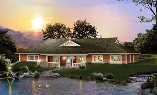 Country house plans 77-331 - front exterior, 2,163 sq ft, 3 bed, 2 bath house plans | Monster House Plans
